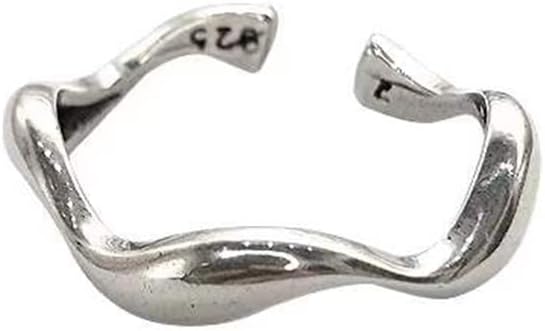 Vintage 925 Sterling Silver Rings for Women/Men, Size 7 Adjustable Rings, Plated plated cupronickel