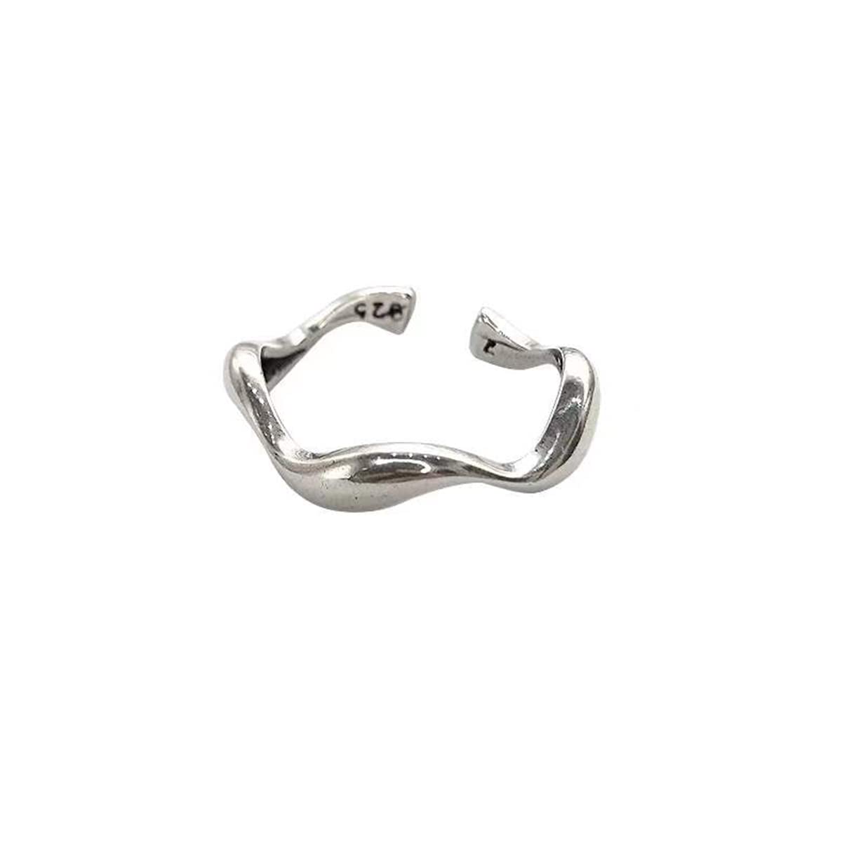 Vintage 925 Sterling Silver Rings for Women/Men, Size 7 Adjustable Rings, Plated plated cupronickel