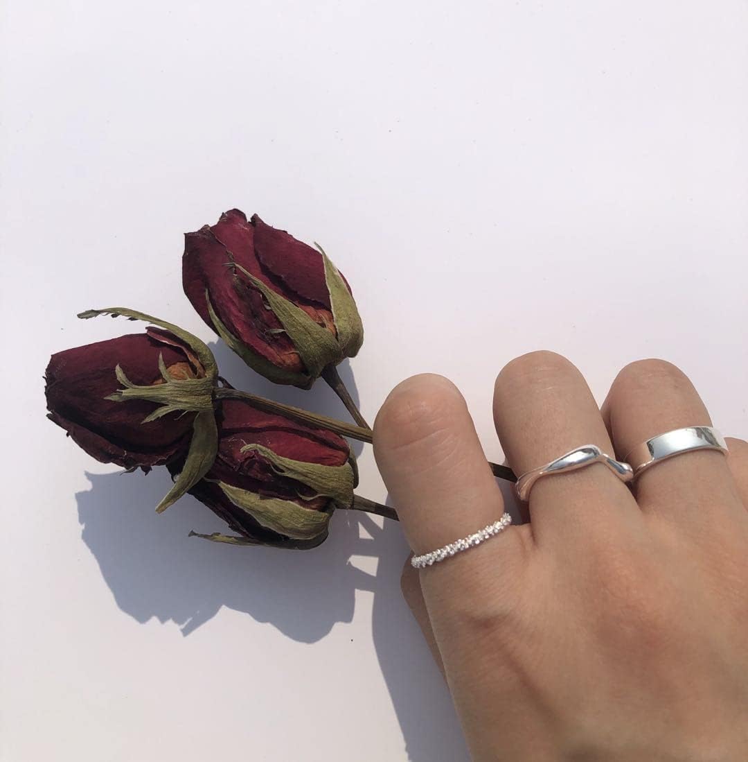 Vintage 925 Sterling Silver Rings for Women/Men, Size 7 Adjustable Rings, Plated plated cupronickel