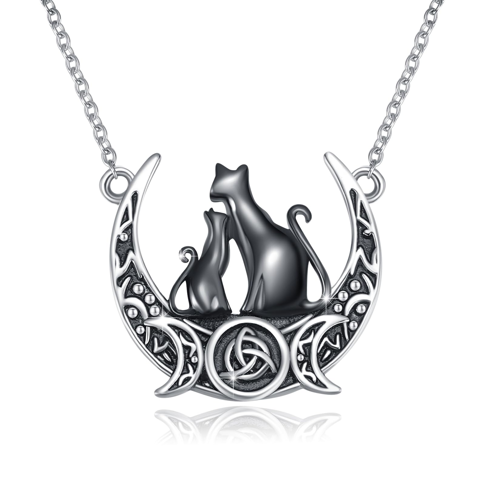 Skull Necklace 925 Sterling Silver Skull Pendant with Skeleton Hand and Austrian Aquamarine Heart Crystal Gothic Skull Horror Jewelry Gift for Women Halloween - 20+2” Stainless Steel Chain