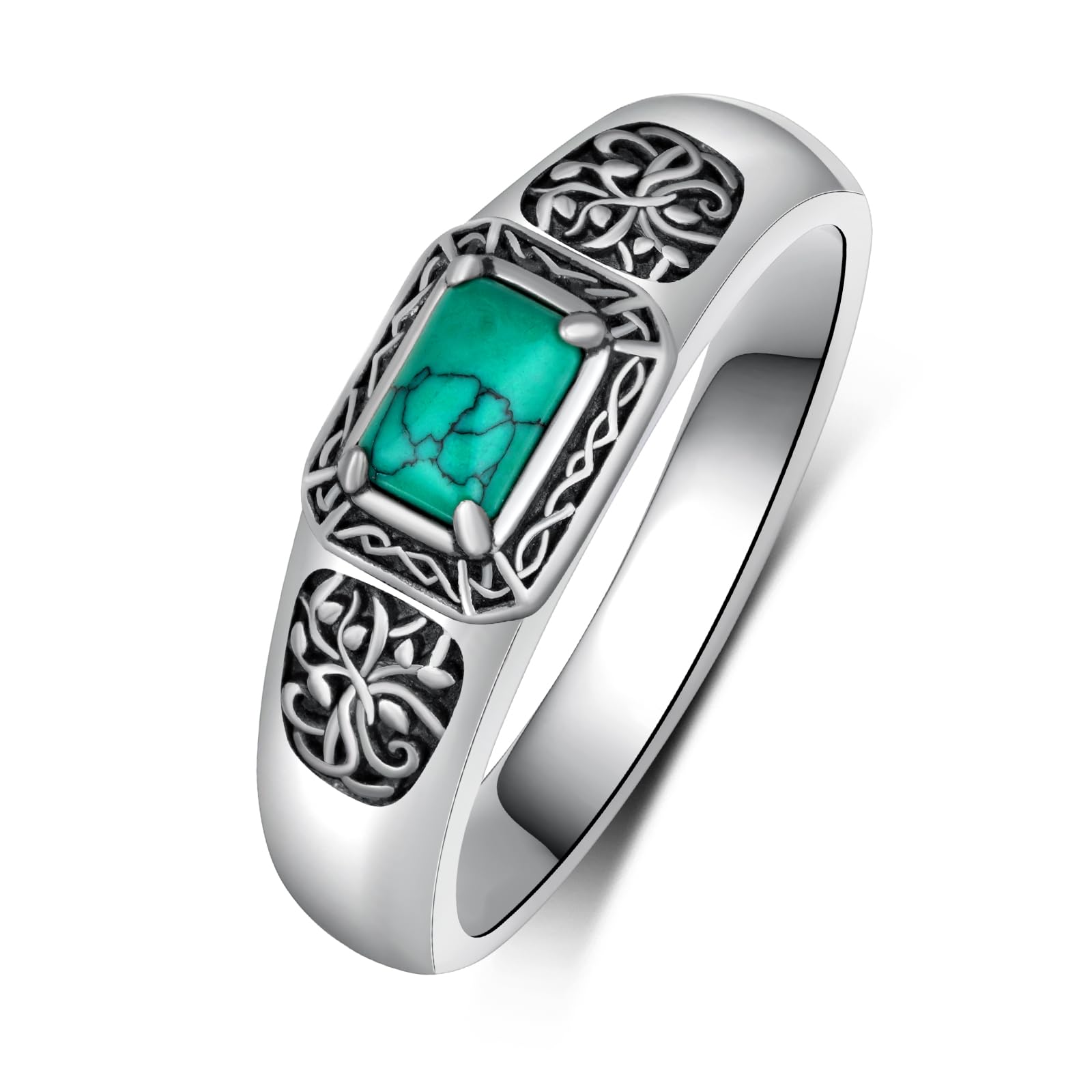 Turquoise Ring 925 Sterling Silver Mens Turquoise Ring Western Jewelry Gifts for Men Women