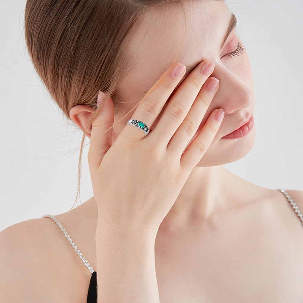 Turquoise Ring 925 Sterling Silver Mens Turquoise Ring Western Jewelry Gifts for Men Women