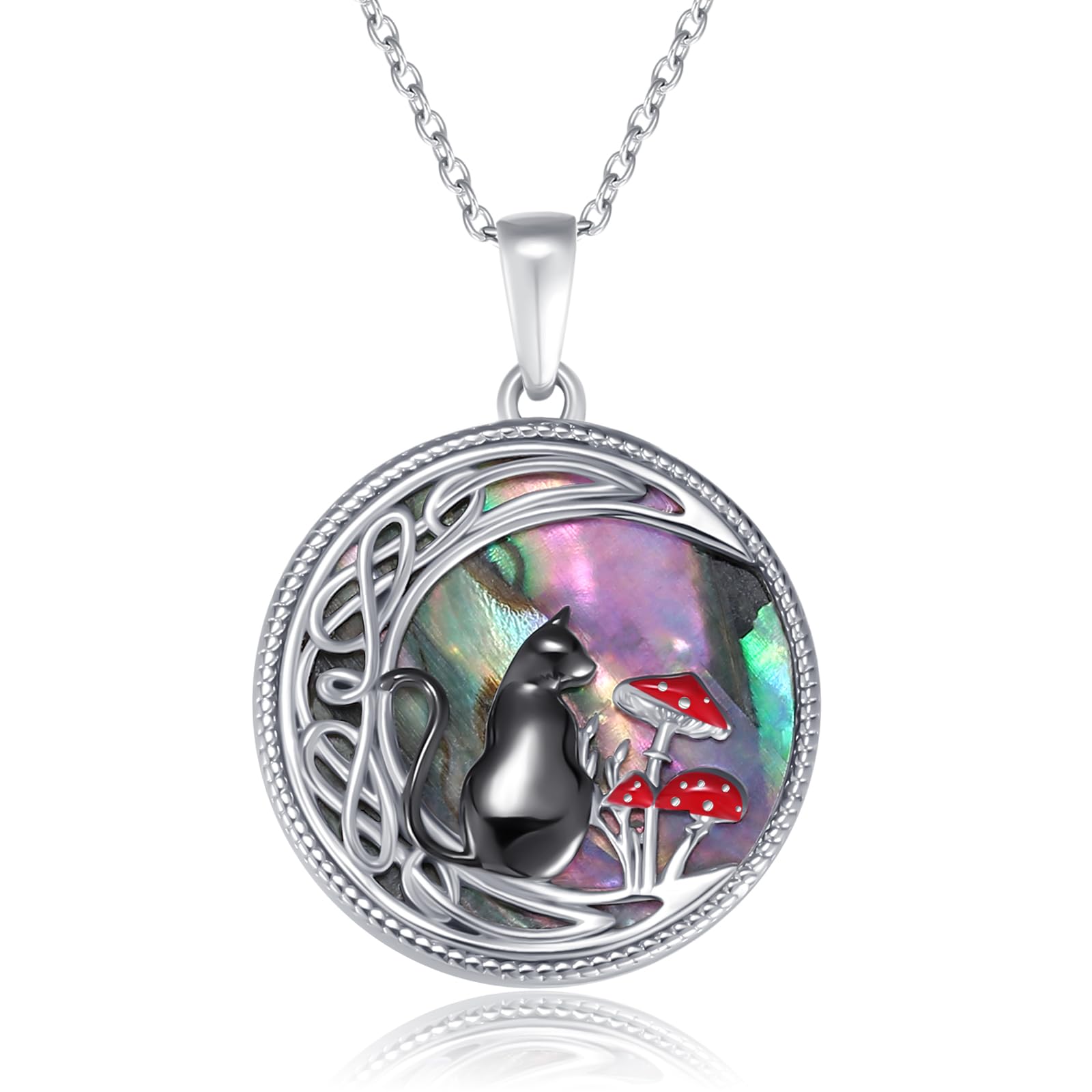 Skull Necklace 925 Sterling Silver Skull Pendant with Skeleton Hand and Austrian Aquamarine Heart Crystal Gothic Skull Horror Jewelry Gift for Women Halloween - 20+2” Stainless Steel Chain