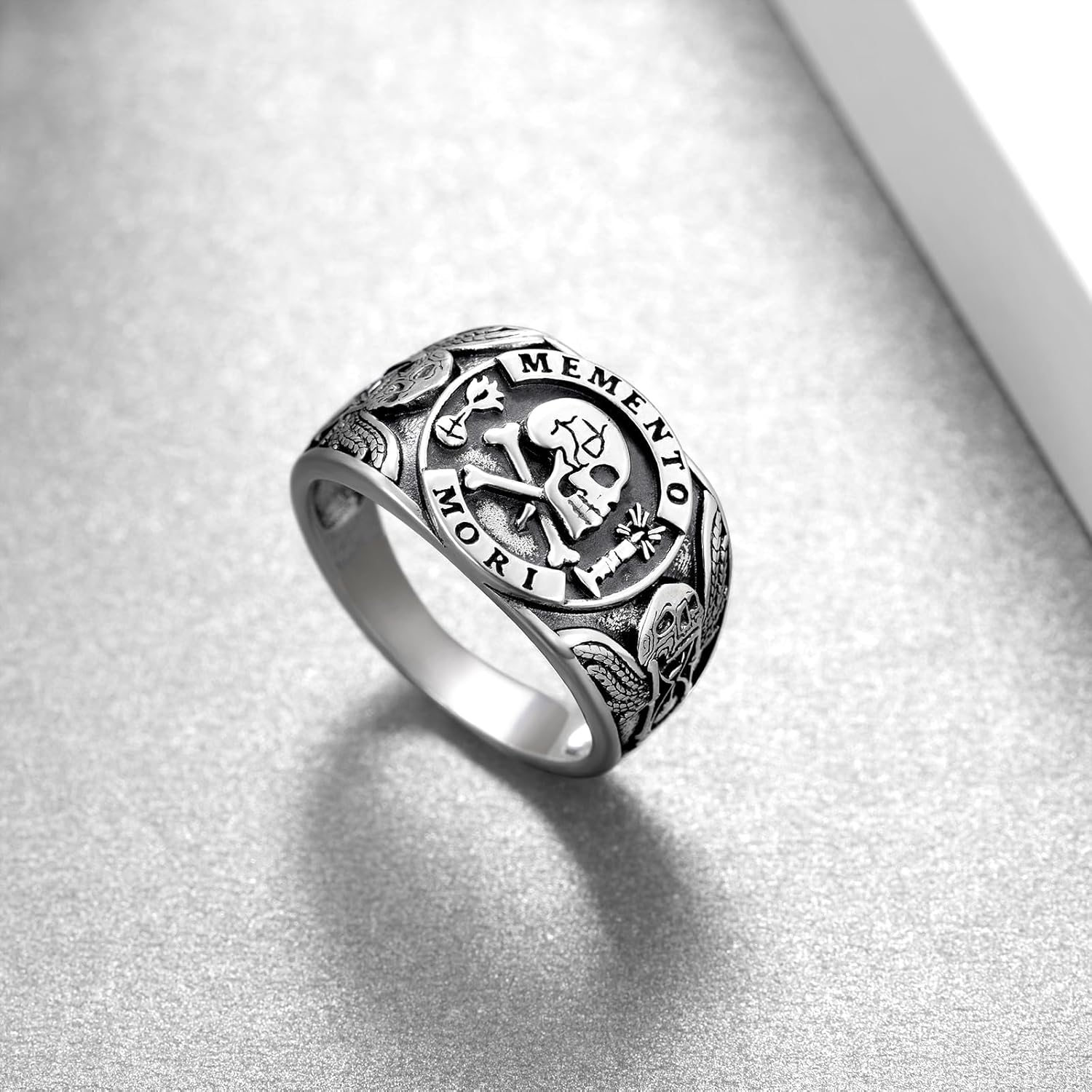 Memento Mori Ring S925 Sterling Silver Memento Mori Skull Rings Memento Mori Jewelry Gifts for Men Women
