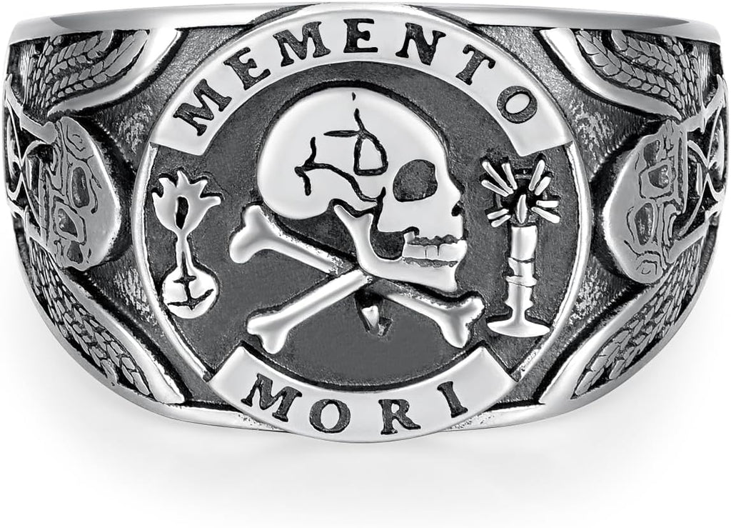 Memento Mori Ring S925 Sterling Silver Memento Mori Skull Rings Memento Mori Jewelry Gifts for Men Women