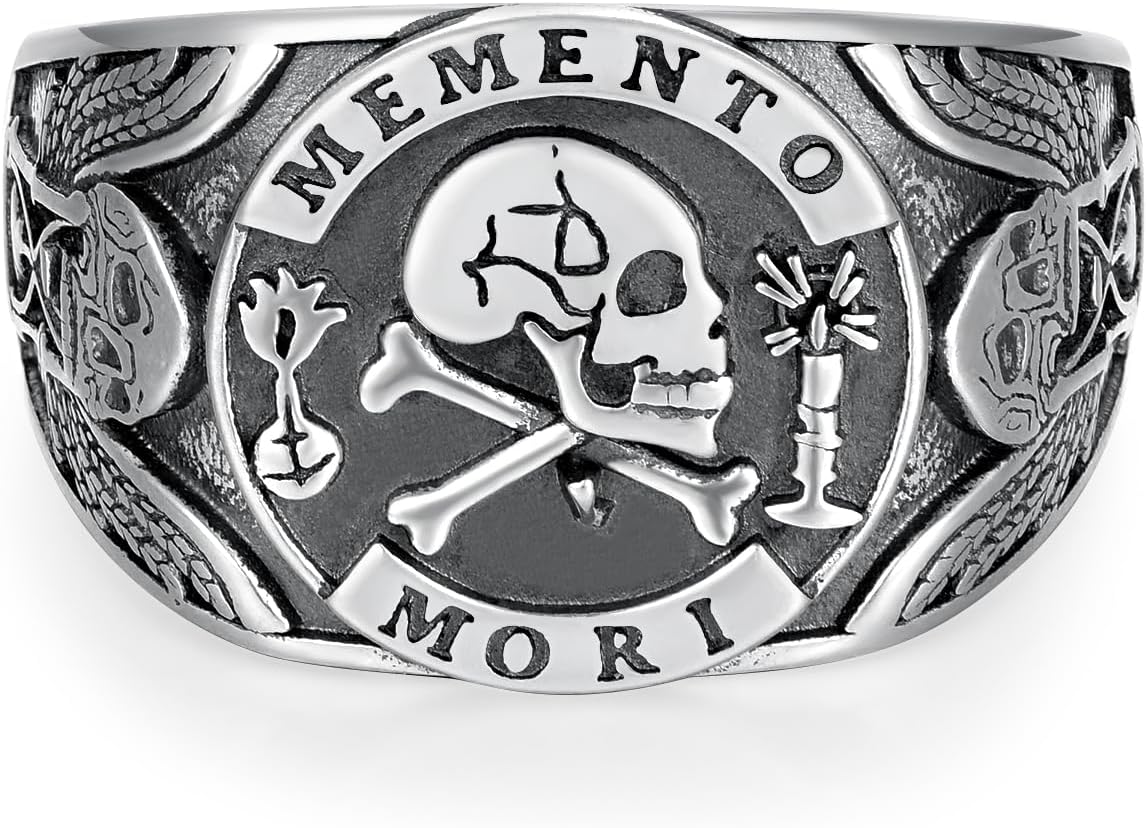 Memento Mori Ring S925 Sterling Silver Memento Mori Skull Rings Memento Mori Jewelry Gifts for Men Women