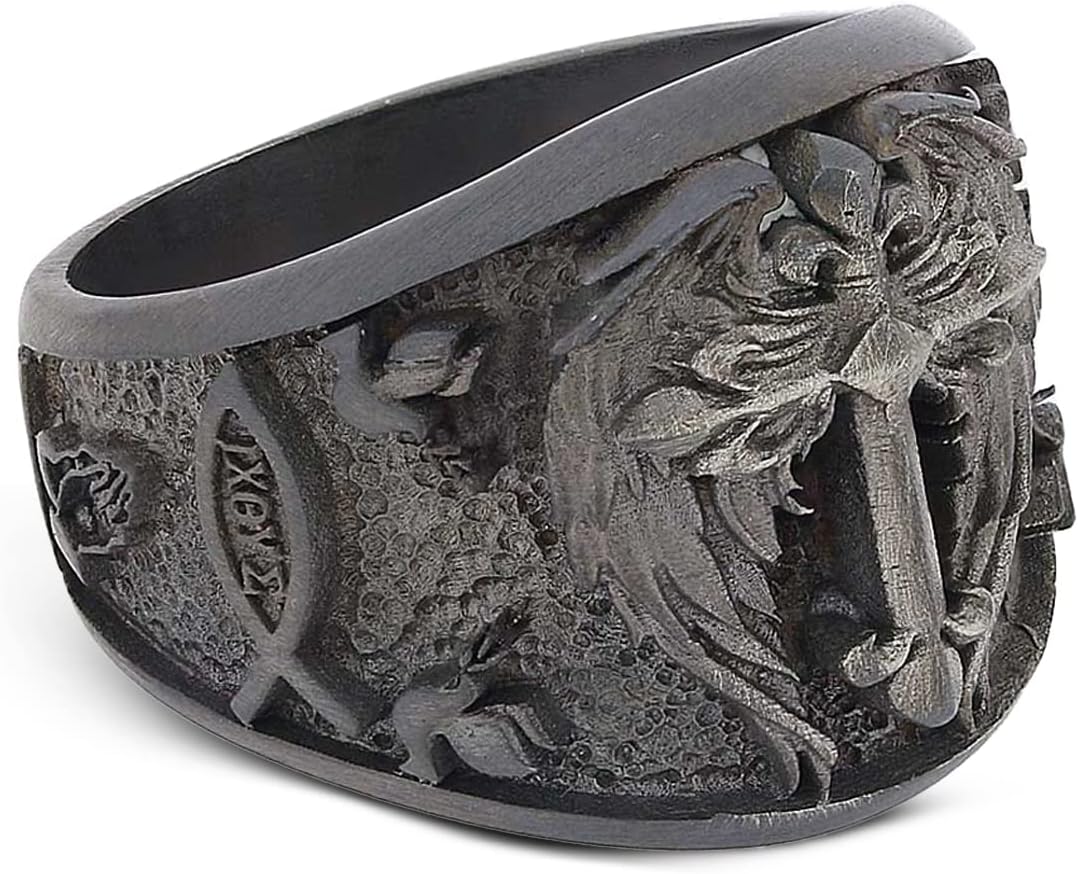Crusader Ring, Chi Rho Ring, Silver Christian Ring, Templars Cross Ring, Bishop Signet Ring, Catholic Ring for Man, Trinity Knot Gif