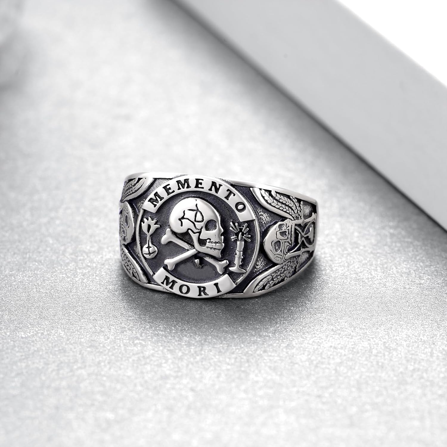 Memento Mori Ring S925 Sterling Silver Memento Mori Skull Rings Memento Mori Jewelry Gifts for Men Women