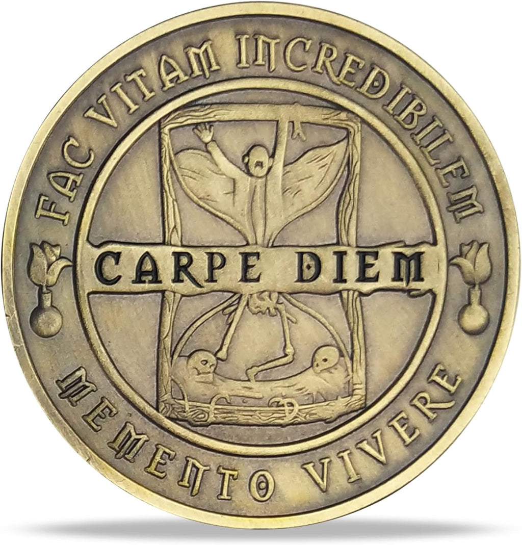 Memento Mori Coin Stoic Coin EDC Challenge Coin Stoicism Gifts for Reminder