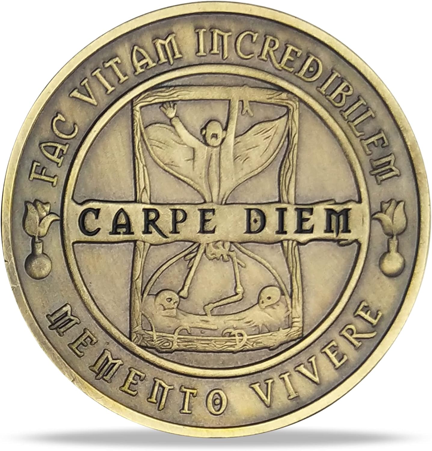 Memento Mori Coin Stoic Coin EDC Challenge Coin Stoicism Gifts for Reminder