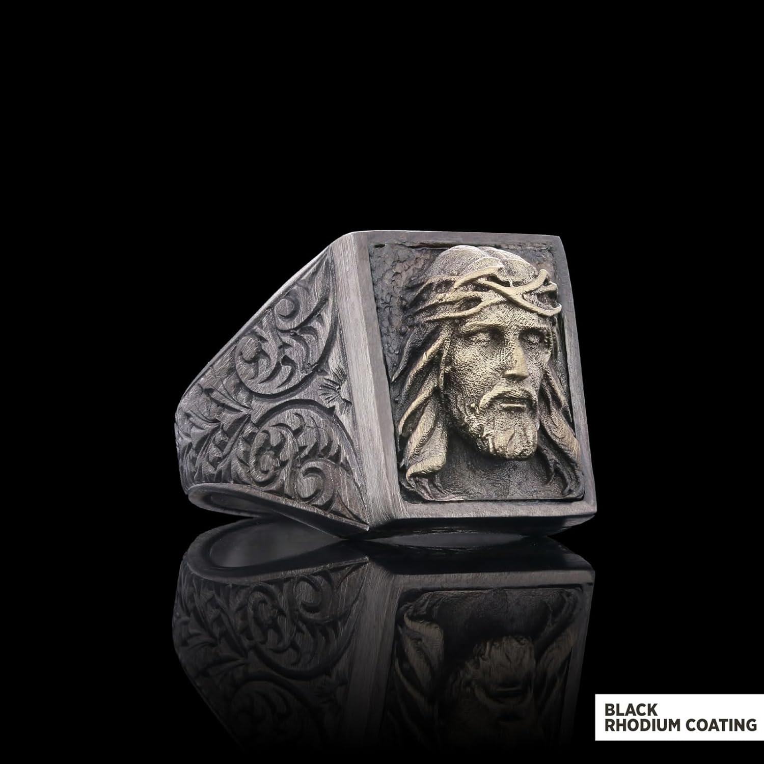 Jesus Ring, Jesus Signet Ring, Christian Statement Ring, Silver Christianity Ring, Gold Plated Jesus Face Jewelry, Christianity Jewelry
