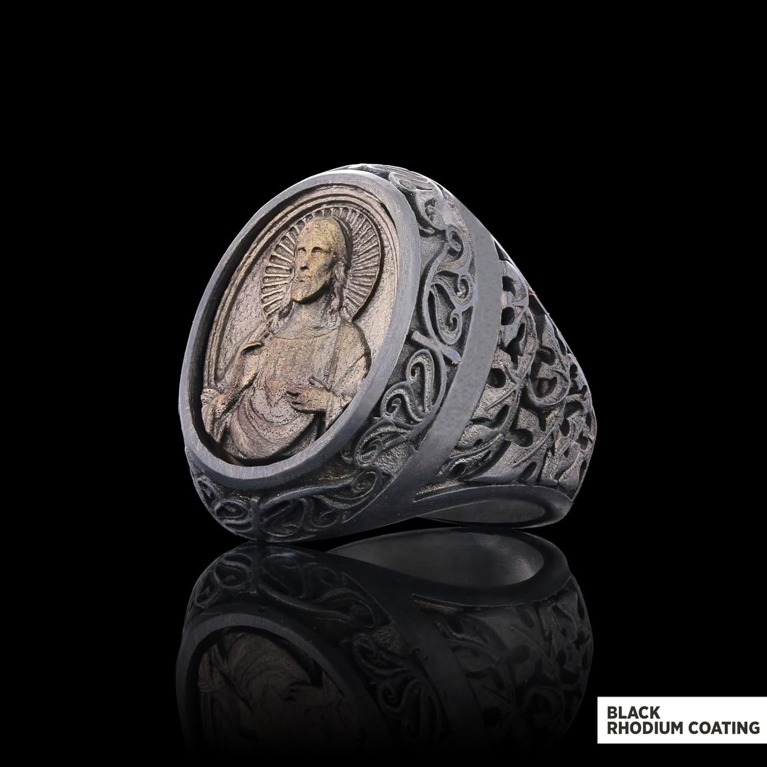 Jesus Ring, Christ Signet Ring, Jesus Signet Ring, Religious Ring, Catholic Jewelry, Bishop Ring, Crown of the Light Ring