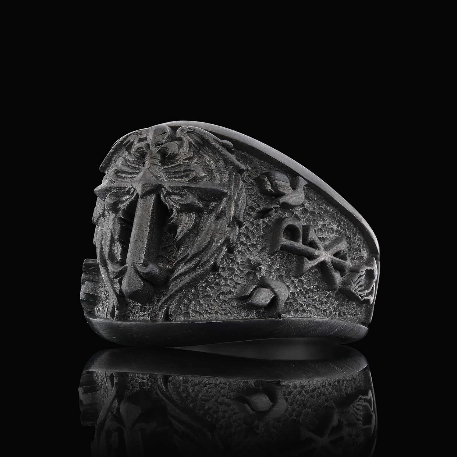 Crusader Ring, Chi Rho Ring, Silver Christian Ring, Templars Cross Ring, Bishop Signet Ring, Catholic Ring for Man, Trinity Knot Gif