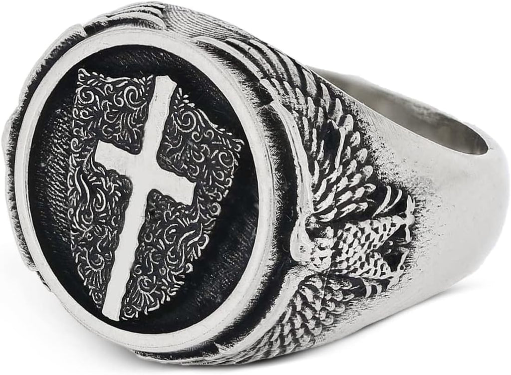 Crusader Shield Signet Ring, Christian Statement Ring, Silver Christianity Jewelry, Handmade Silver Shield of Fatih Ring, Ancient Ring