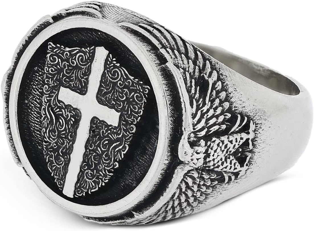 Crusader Shield Signet Ring, Christian Statement Ring, Silver Christianity Jewelry, Handmade Silver Shield of Fatih Ring, Ancient Ring