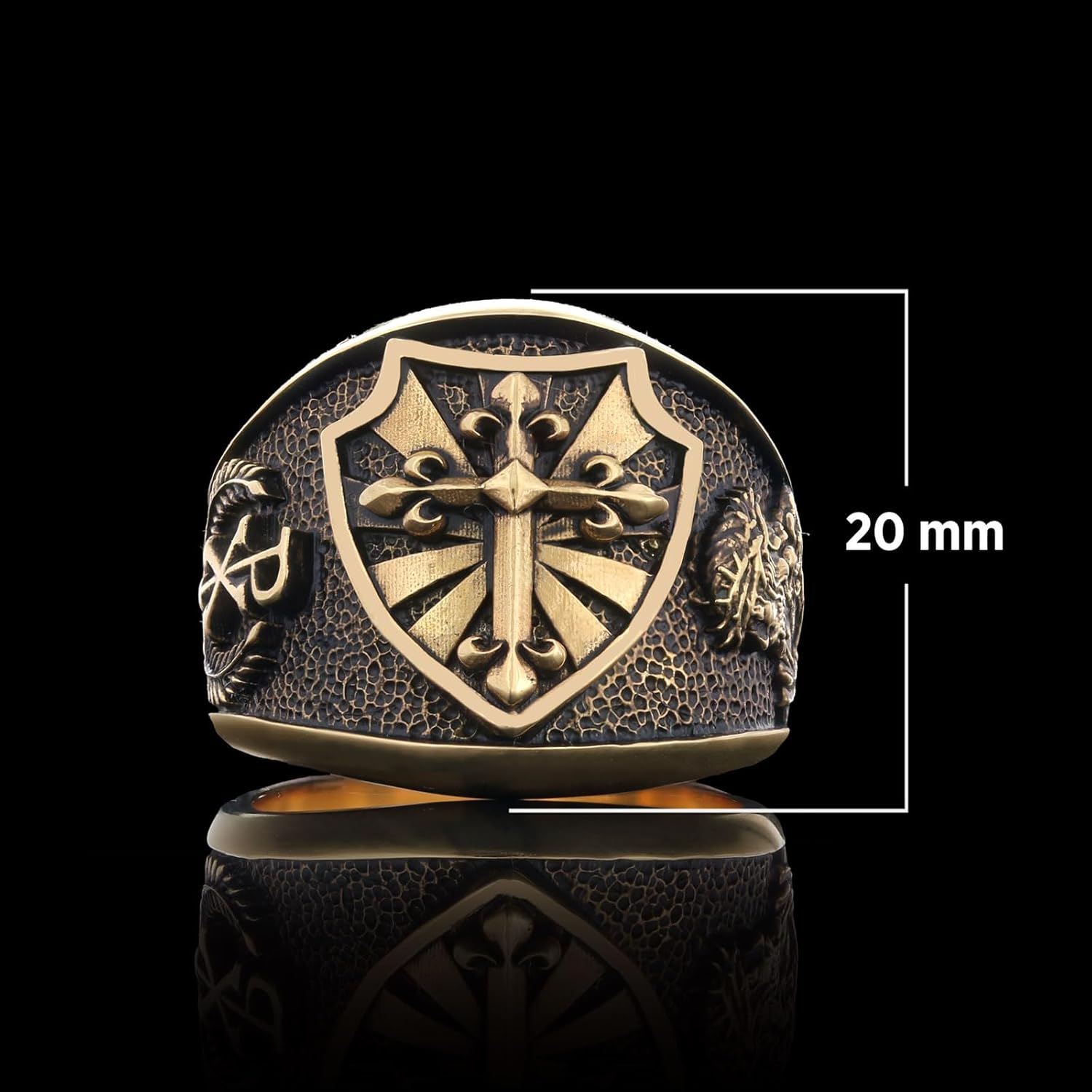 Christian Cross Ring, Crusader Ring, Chi Rho Ring, Silver Christian Ring, Anillos de oro par Templars Cross Ring, Bishop Signet Ring, Catholic Ring for Man, Trinity Knot Gift,