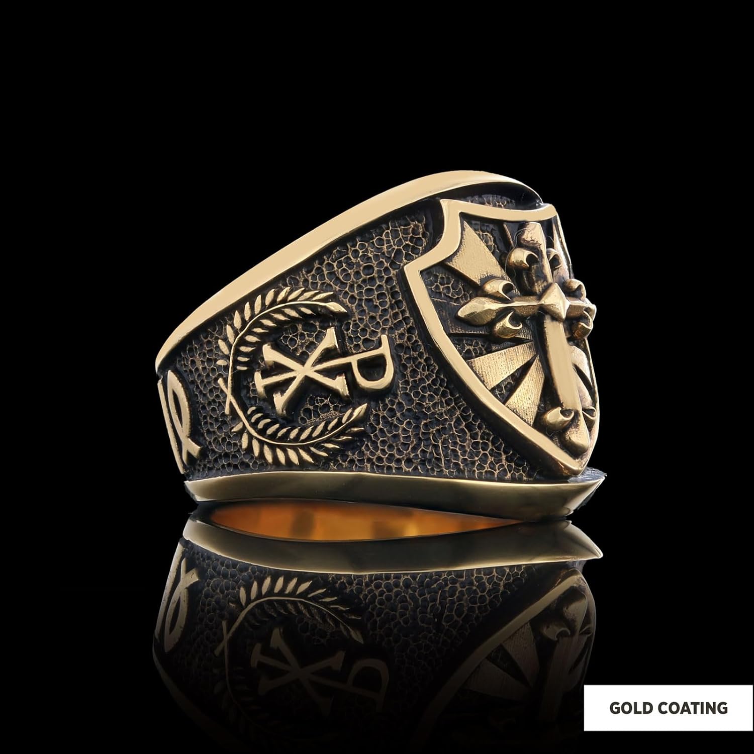 Christian Cross Ring, Crusader Ring, Chi Rho Ring, Silver Christian Ring, Anillos de oro par Templars Cross Ring, Bishop Signet Ring, Catholic Ring for Man, Trinity Knot Gift,