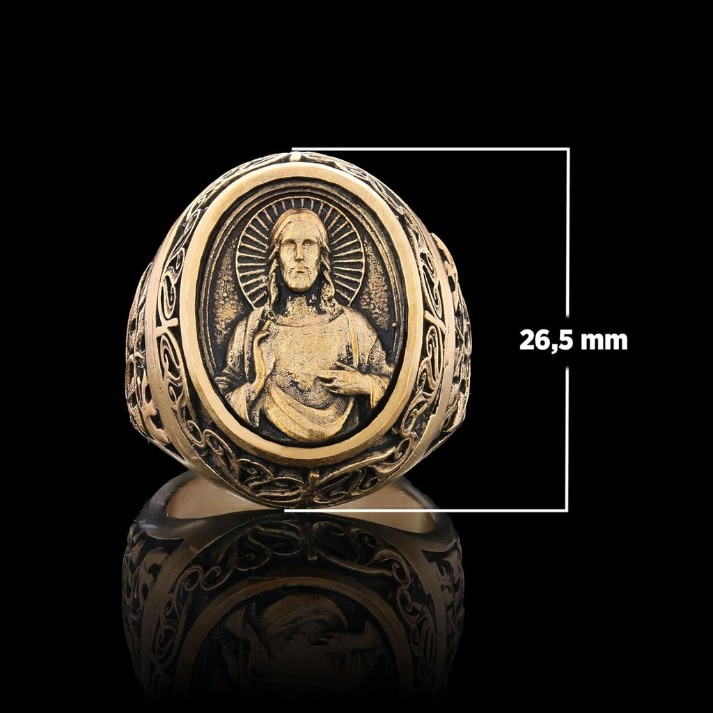 Jesus Ring, Christ Signet Ring, Jesus Signet Ring, Religious Ring, Catholic Jewelry, Bishop Ring, Crown of the Light Ring