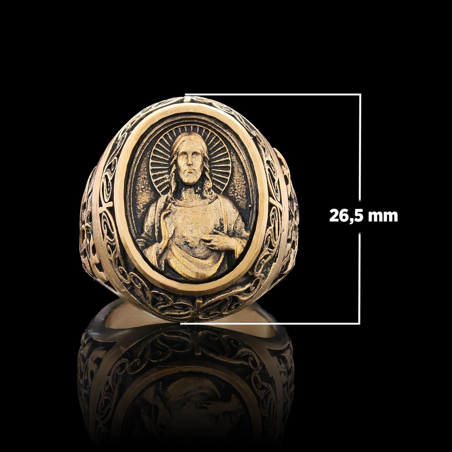 Jesus Ring, Christ Signet Ring, Jesus Signet Ring, Religious Ring, Catholic Jewelry, Bishop Ring, Crown of the Light Ring