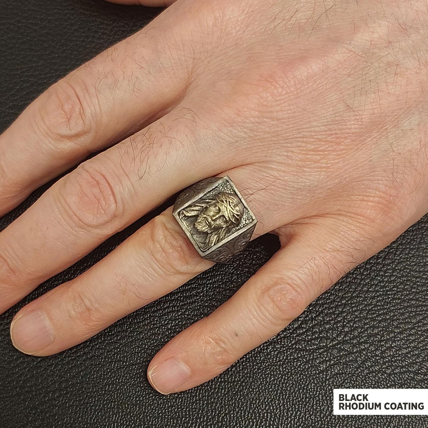 Jesus Ring, Jesus Signet Ring, Christian Statement Ring, Silver Christianity Ring, Gold Plated Jesus Face Jewelry, Christianity Jewelry