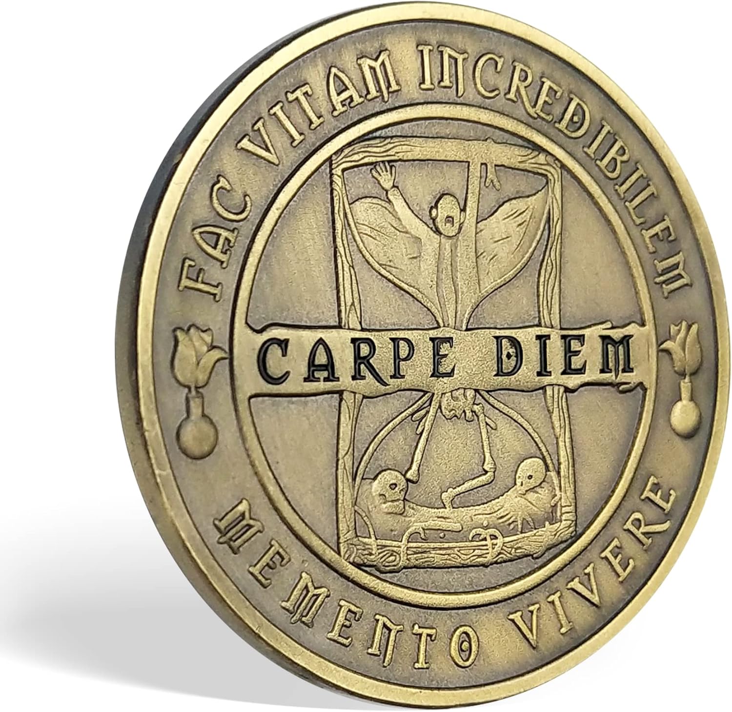 Memento Mori Coin Stoic Coin EDC Challenge Coin Stoicism Gifts for Reminder