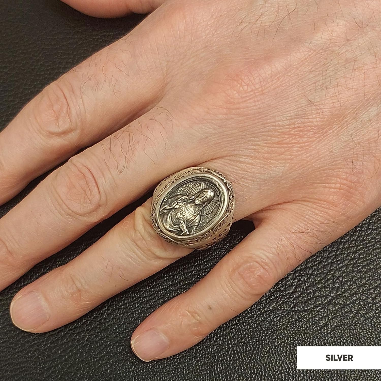 Jesus Ring, Christ Signet Ring, Jesus Signet Ring, Religious Ring, Catholic Jewelry, Bishop Ring, Crown of the Light Ring