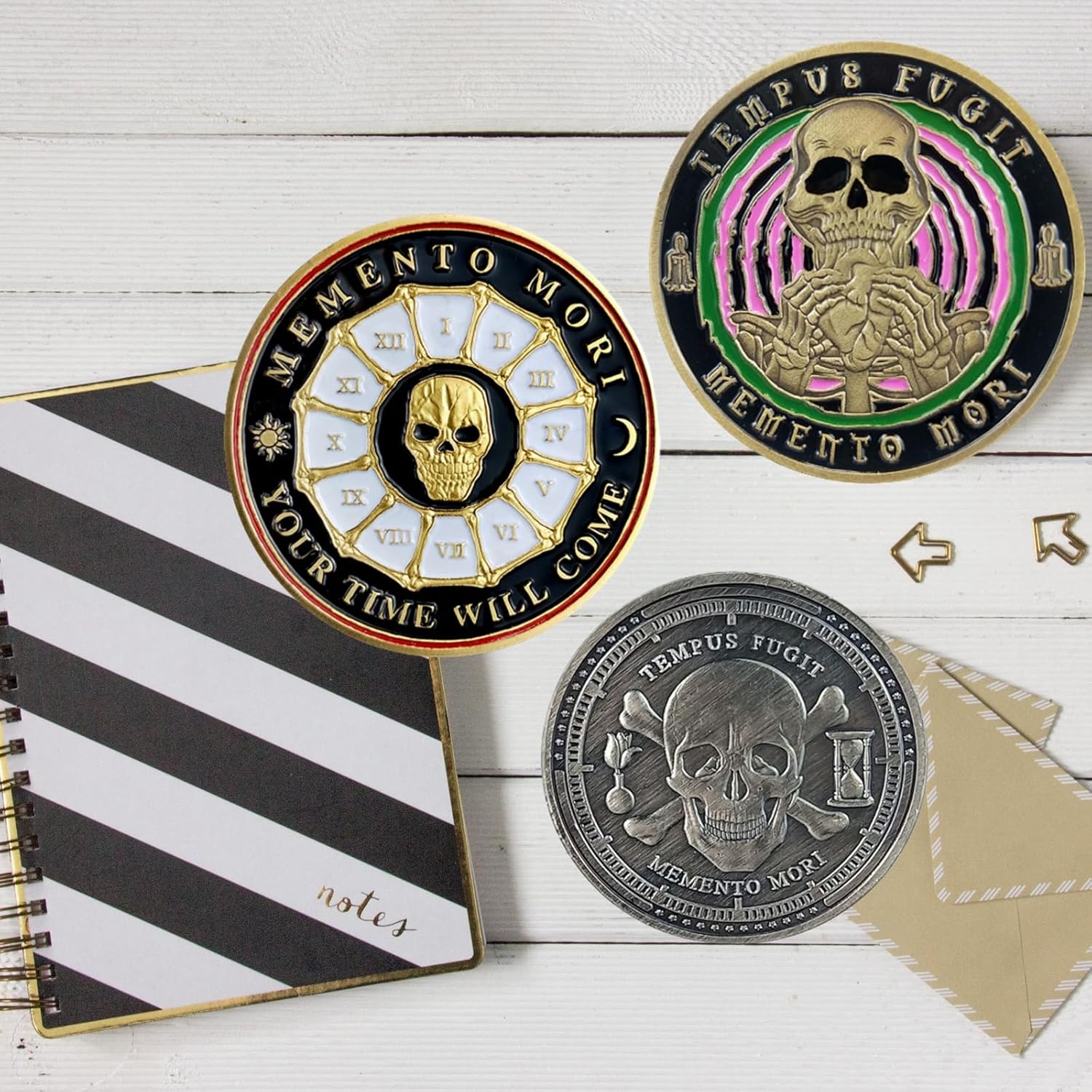Memento Mori Coin Stoic Coin EDC Challenge Coin Stoicism Gifts for Reminder
