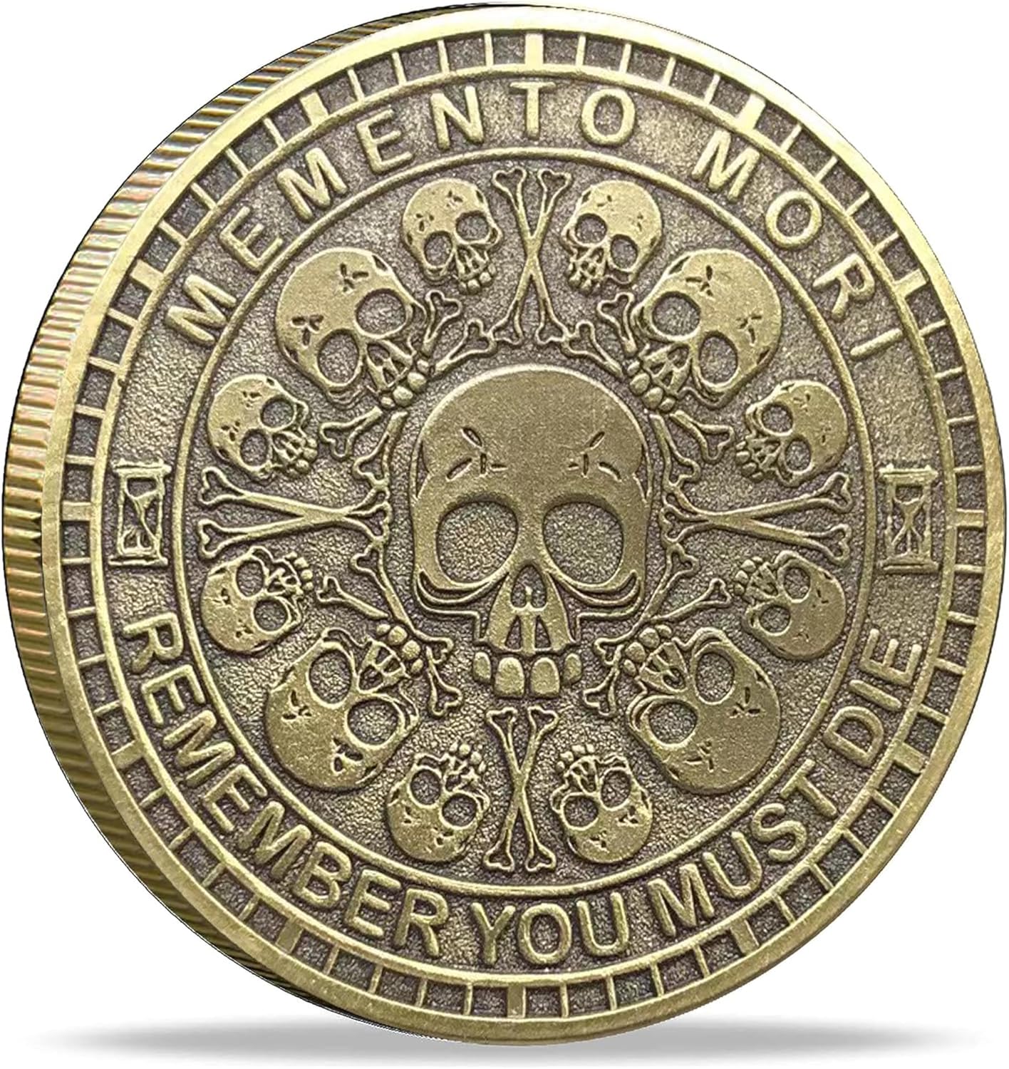 Memento Mori Challenge Coin: Elevate Your Daily Stoic Practice with Amor Fati Medallion - A Perfect Stoicism Gift and EDC Metal Token for Embracing Life's Moments (Bronze)