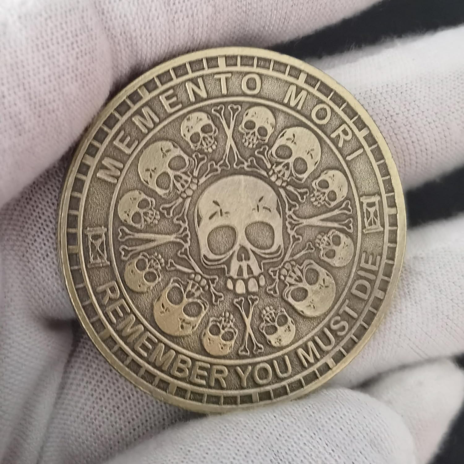 Memento Mori Challenge Coin: Elevate Your Daily Stoic Practice with Amor Fati Medallion - A Perfect Stoicism Gift and EDC Metal Token for Embracing Life's Moments (Bronze)