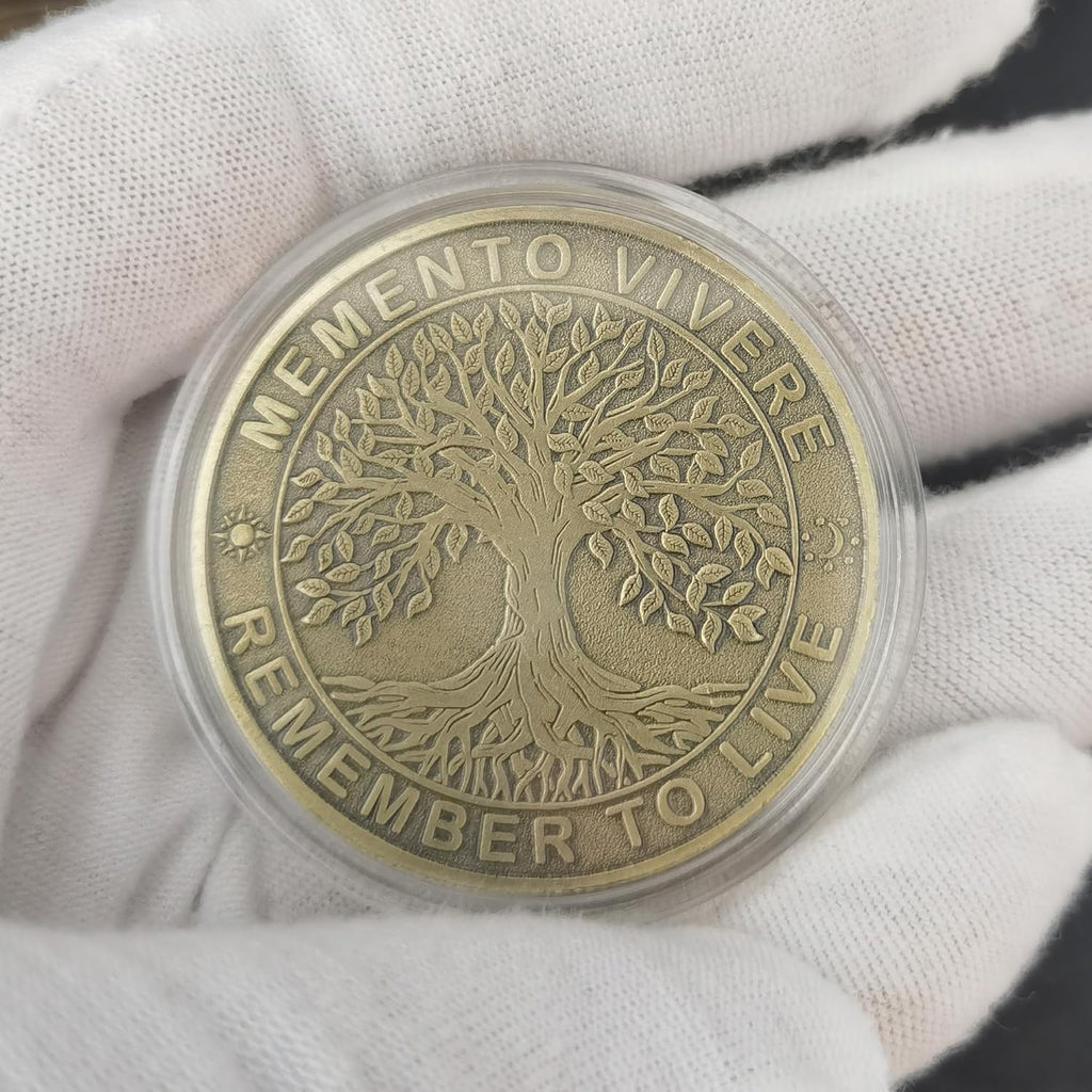 Memento Mori Challenge Coin: Elevate Your Daily Stoic Practice with Amor Fati Medallion - A Perfect Stoicism Gift and EDC Metal Token for Embracing Life's Moments (Bronze)