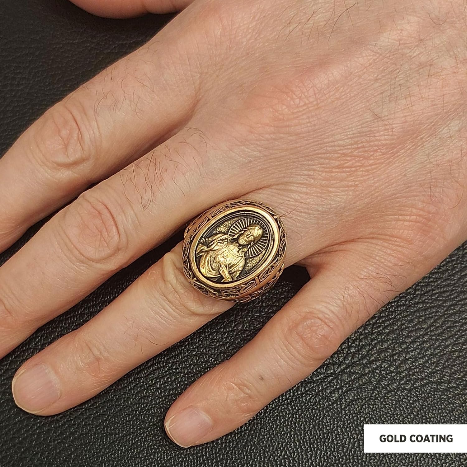 Jesus Ring, Christ Signet Ring, Jesus Signet Ring, Religious Ring, Catholic Jewelry, Bishop Ring, Crown of the Light Ring