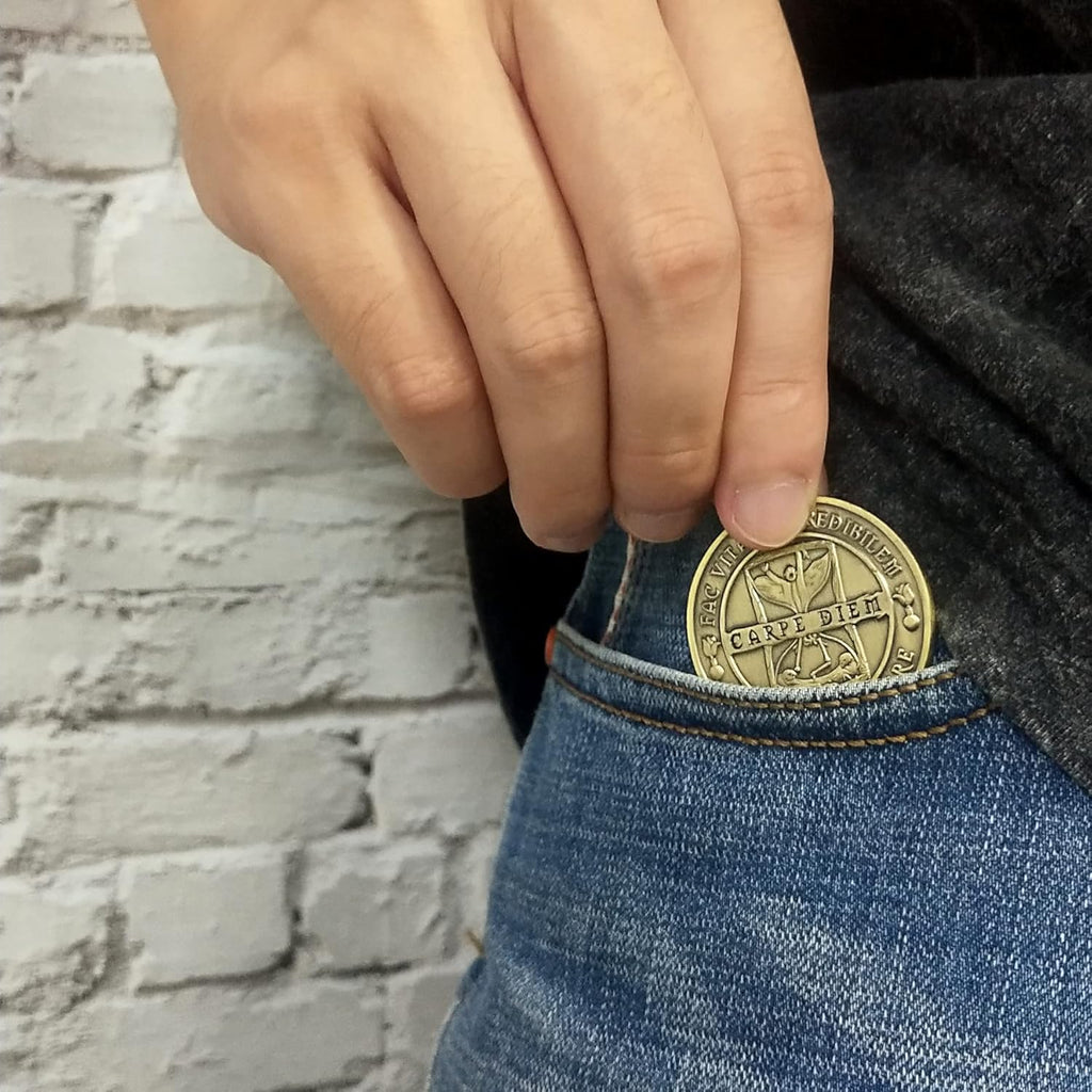 Memento Mori Coin Stoic Coin EDC Challenge Coin Stoicism Gifts for Reminder