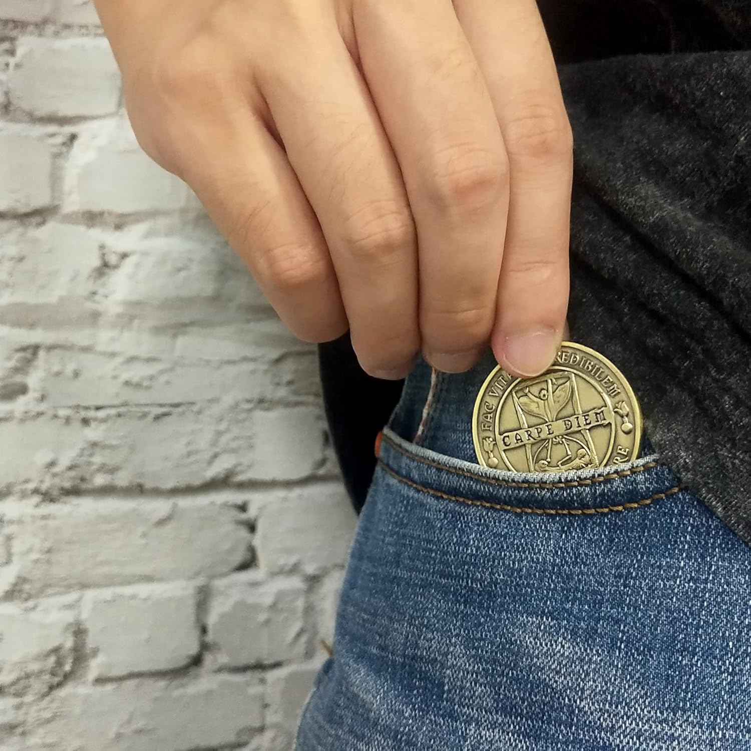 Memento Mori Coin Stoic Coin EDC Challenge Coin Stoicism Gifts for Reminder