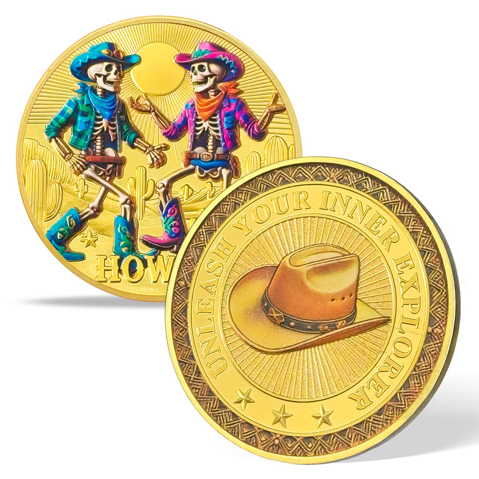AtSKnSK Memento Mori Coin Momento Mori Coin Skull Coin Stoic Gifts Memento Mori Calendar Living Memento Mori Amor Fati Coin (Moth Rose Skull)