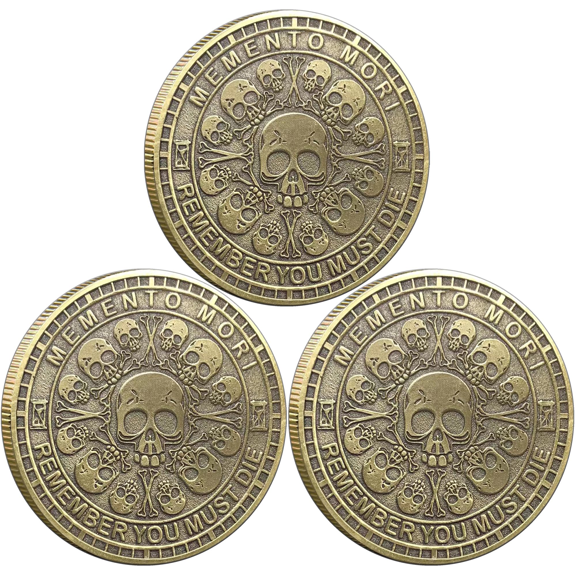 Memento Mori Challenge Coin: Elevate Your Daily Stoic Practice with Amor Fati Medallion - A Perfect Stoicism Gift and EDC Metal Token for Embracing Life's Moments (Bronze)